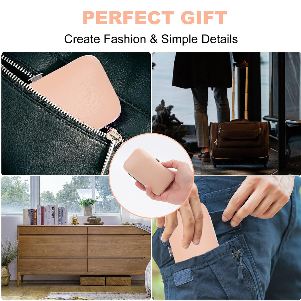 Kidoom portable leather case open, showcasing the organized kit.
