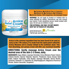 Kids Relief Arnica Cream sin fragancia, ideal para piel sensible.