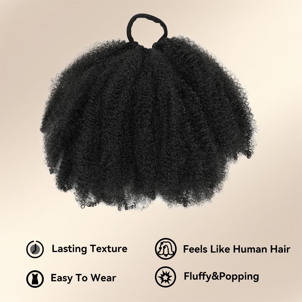 Kid's Summer 8inch Afro Puff length provides lightweight length for quick glam.