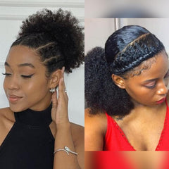 Kid's Summer Headwrap style Afro Puff highlights easy personalization with scarves.