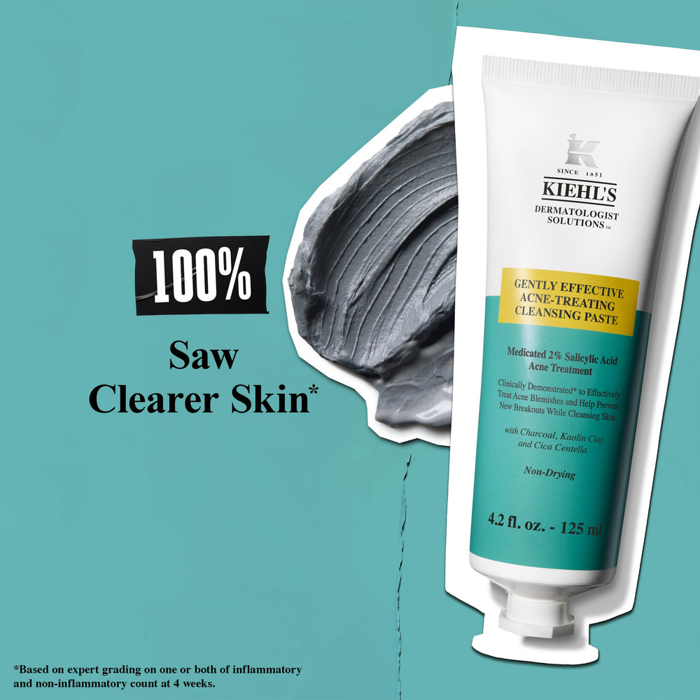 Kiehl's Acne-Treating Cleansing Paste tube dispense for cleansing