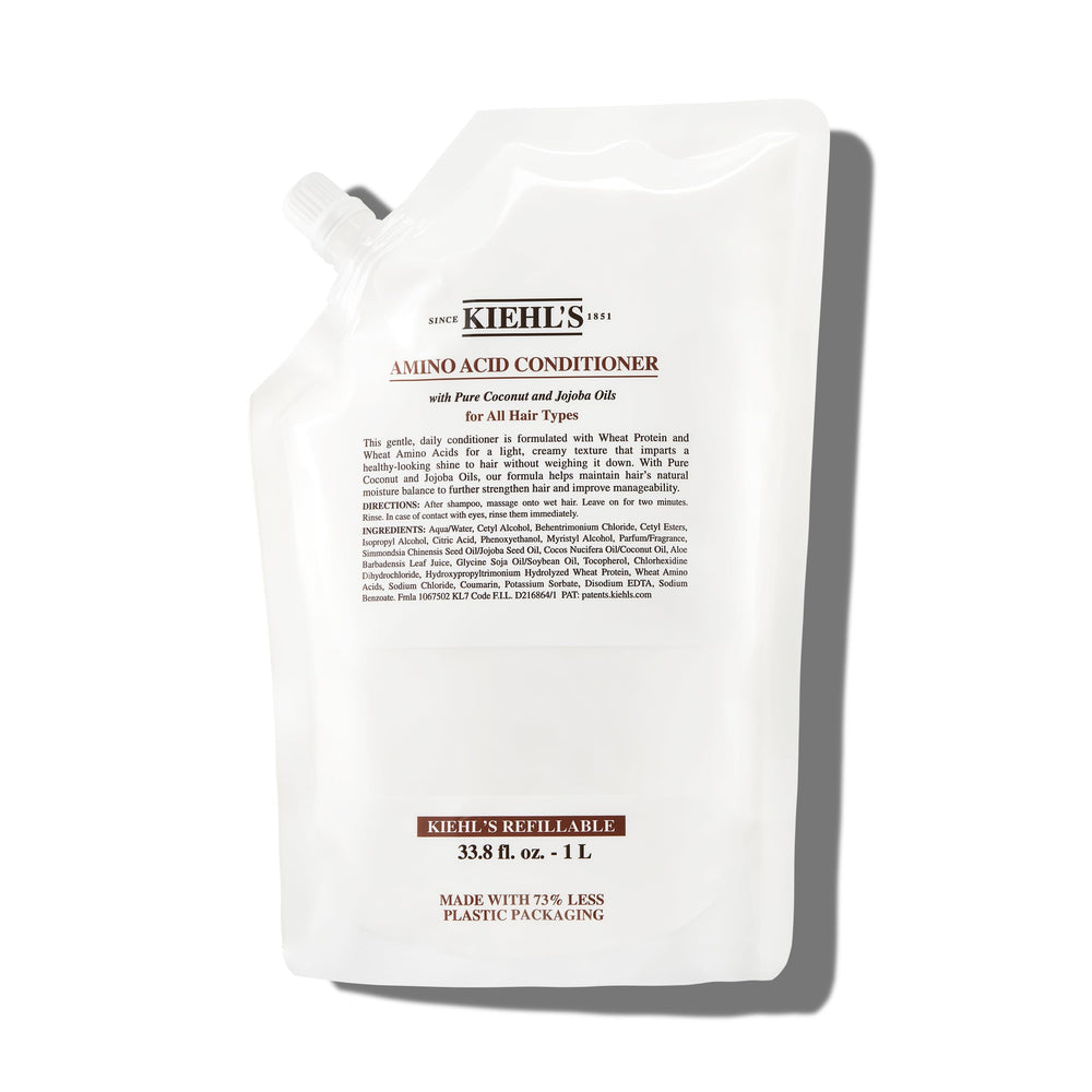 Kiehl's Amino Acid Conditioner bottle front, daily hydration and shine.