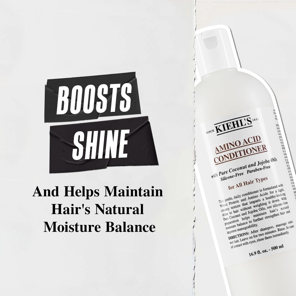 Kiehl's Amino Acid Conditioner ingredients, amino acids, jojoba, and coconut oil.