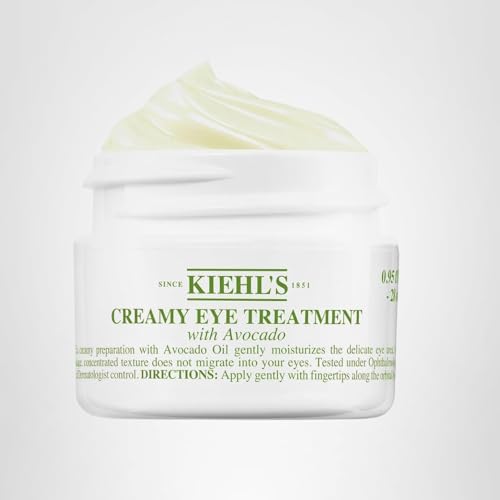 Kiehl's Avocado Eye Treatment ophthalmologist-tested label reassuring sensitivity-friendly use.