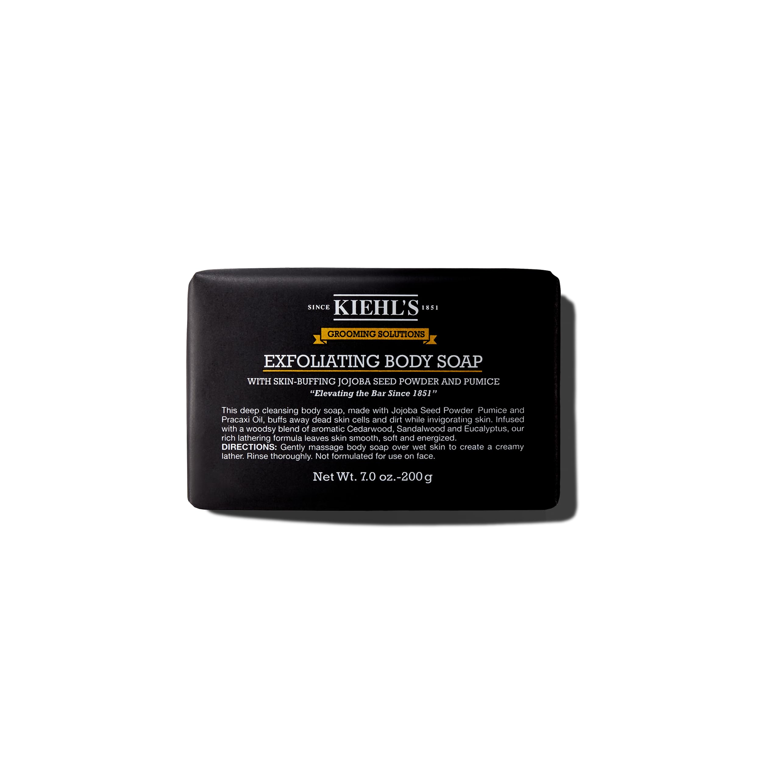 Kiehl's barra exfoliante de cuerpo con piedra pómez, suaviza e elimina impurezas.