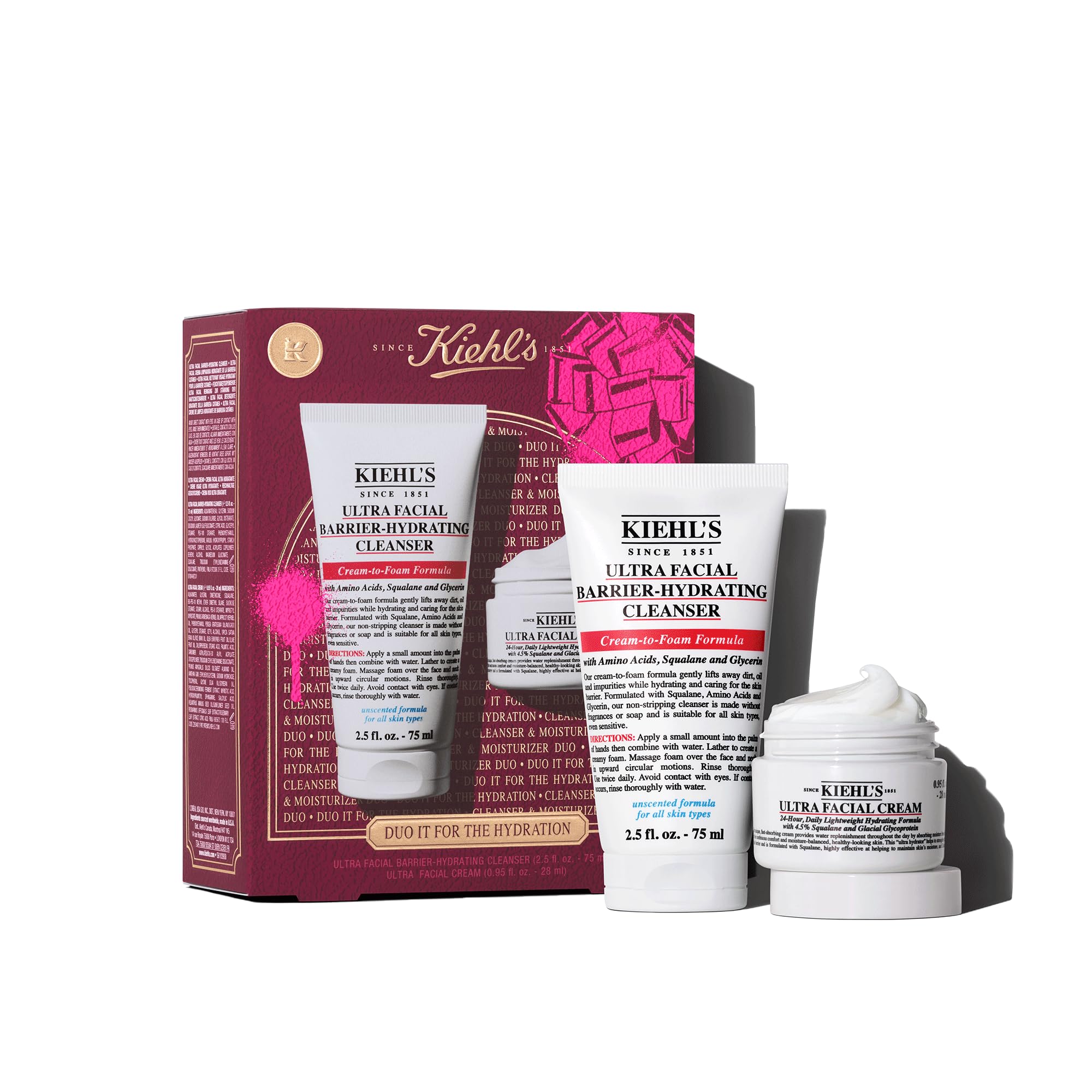 Kiehl's Facial Barrier Cleanser bottle shown for daily hydrating cleansing.