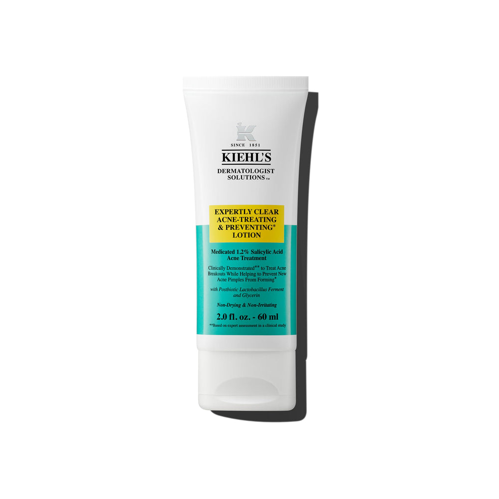 Kiehl's Expertly Clear Moisturizer bottle pump supports easy daily acne care with a smooth, non-drying finish.