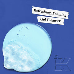 Kiehl's Facial Fuel Face Wash in-hand lather demonstrates rich foam for quick cleansing.