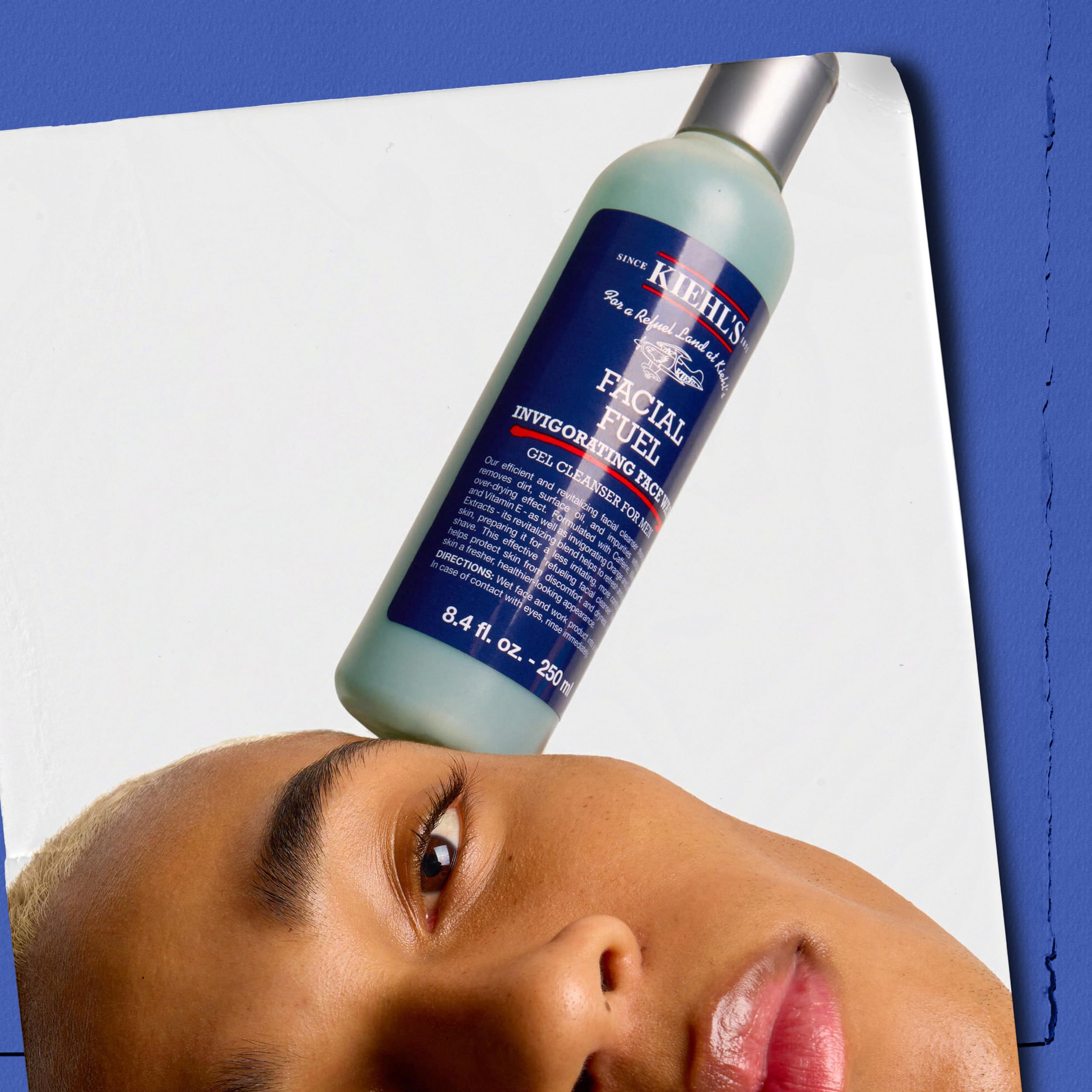 Kiehl's Facial Fuel Face Wash after-work cleanse to refresh tired-looking skin.