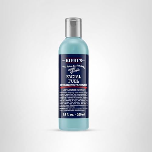 Kiehl's Facial Fuel Face Wash pore-clearing action demonstrated in squeeze bottle.