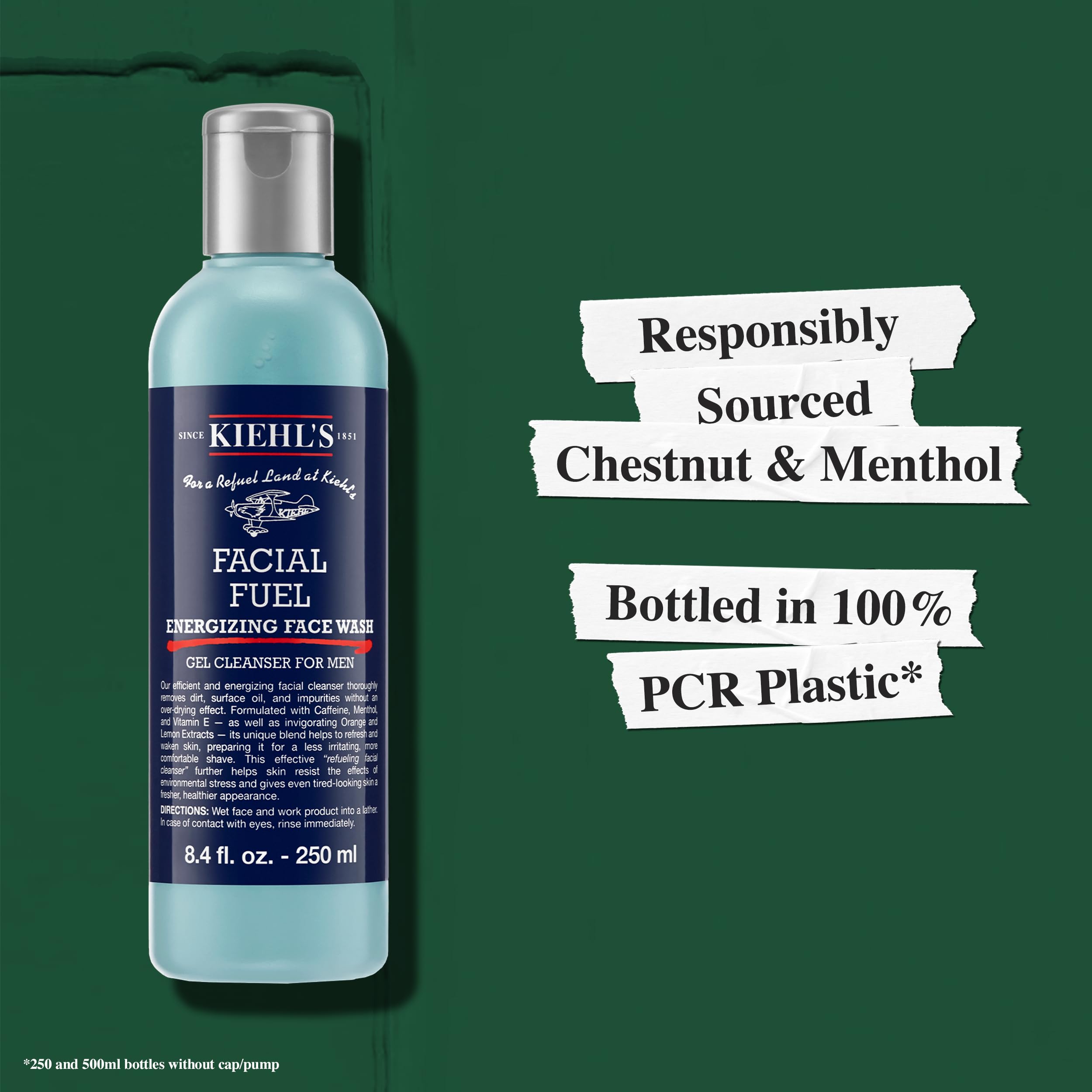 Kiehl's Facial Fuel routine-use shows quick, daily cleansing in a simple step.