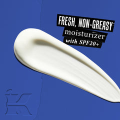 Kiehl's Facial Fuel SPF 20 cream-application demonstrates quick morning protection.