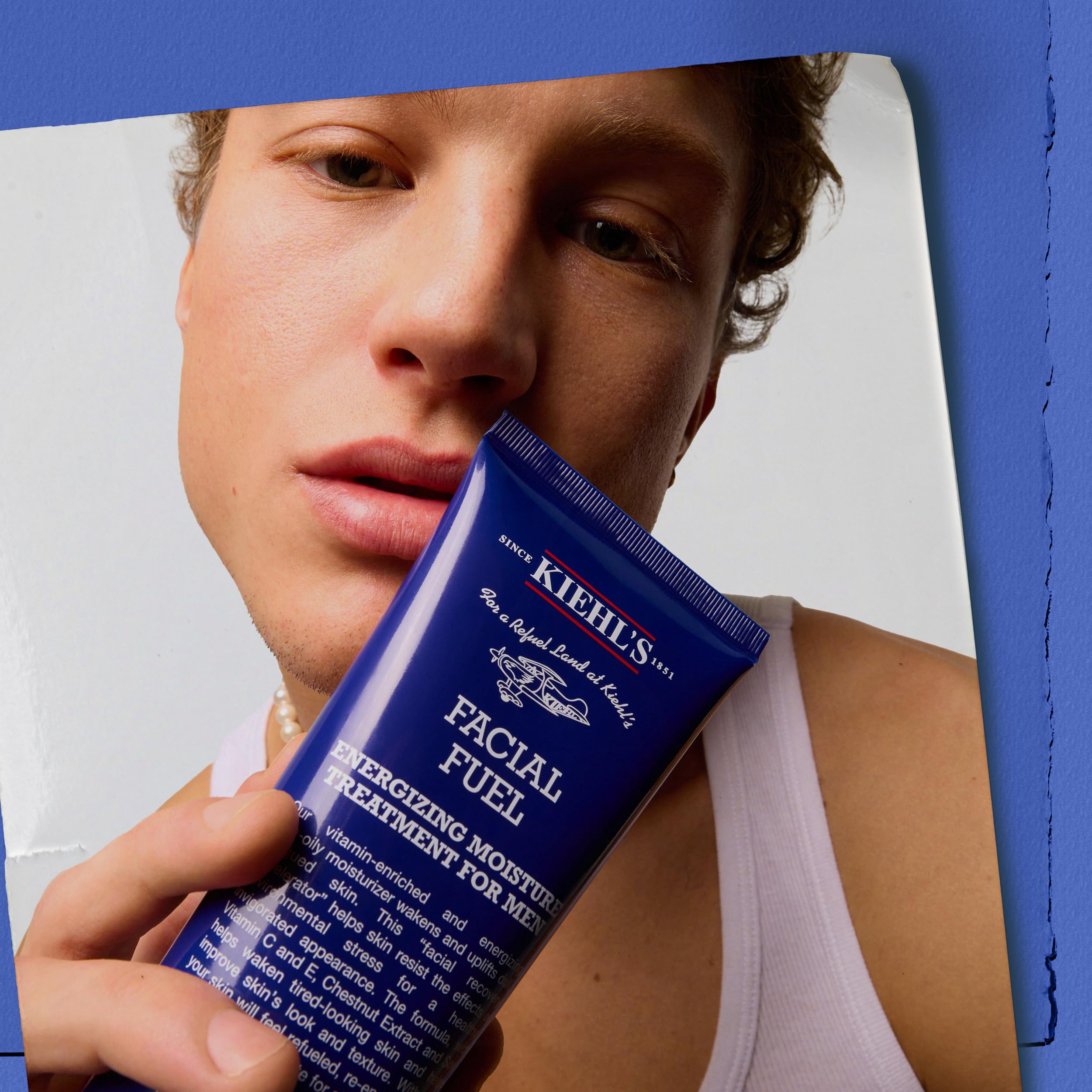 Kiehl's Facial Fuel Vitamin C highlight brightening effect on skin.