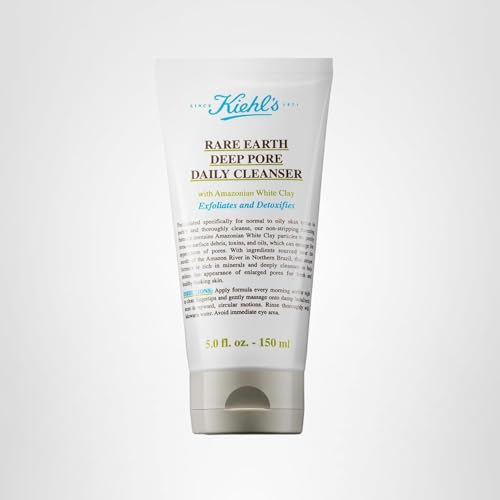 Kiehl's fragrance-free label on the cleanser bottle.