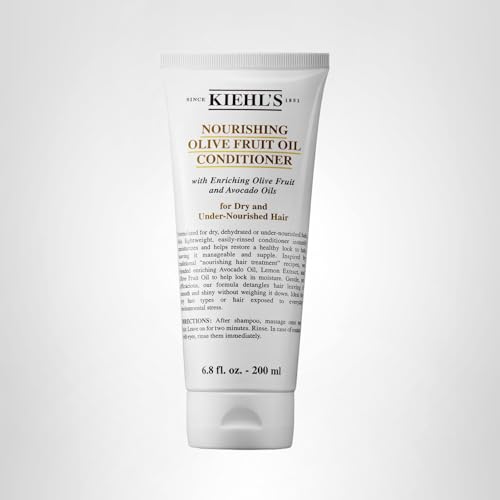 Kiehl's Nourishing Olive Fruit Oil Conditioner packaging emphasizes nourishing care on the go