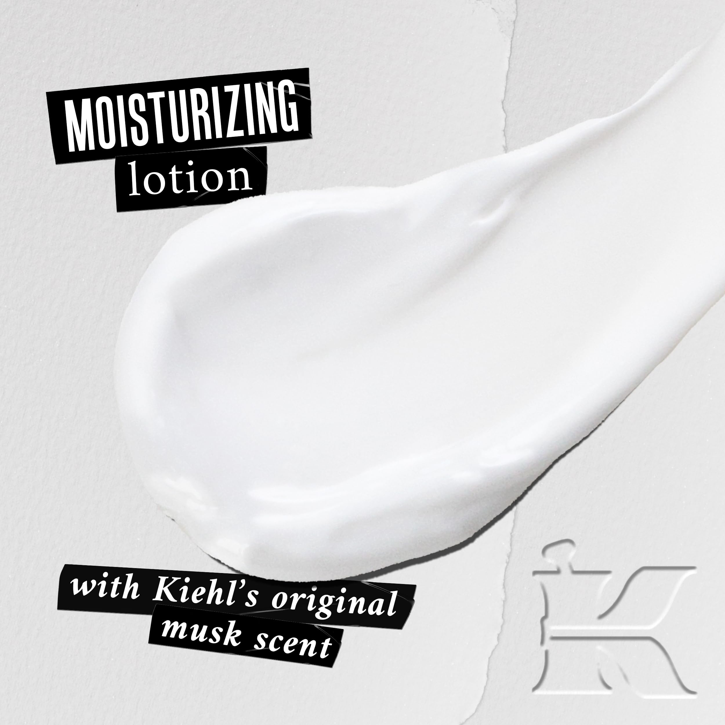 Kiehl's Original Musk Lotion application scene demonstrates quick absorption after a shower.