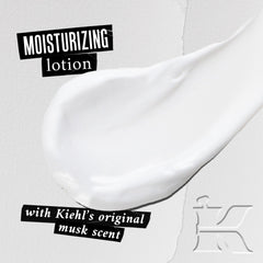 Kiehl's Original Musk Lotion application scene demonstrates quick absorption after a shower.