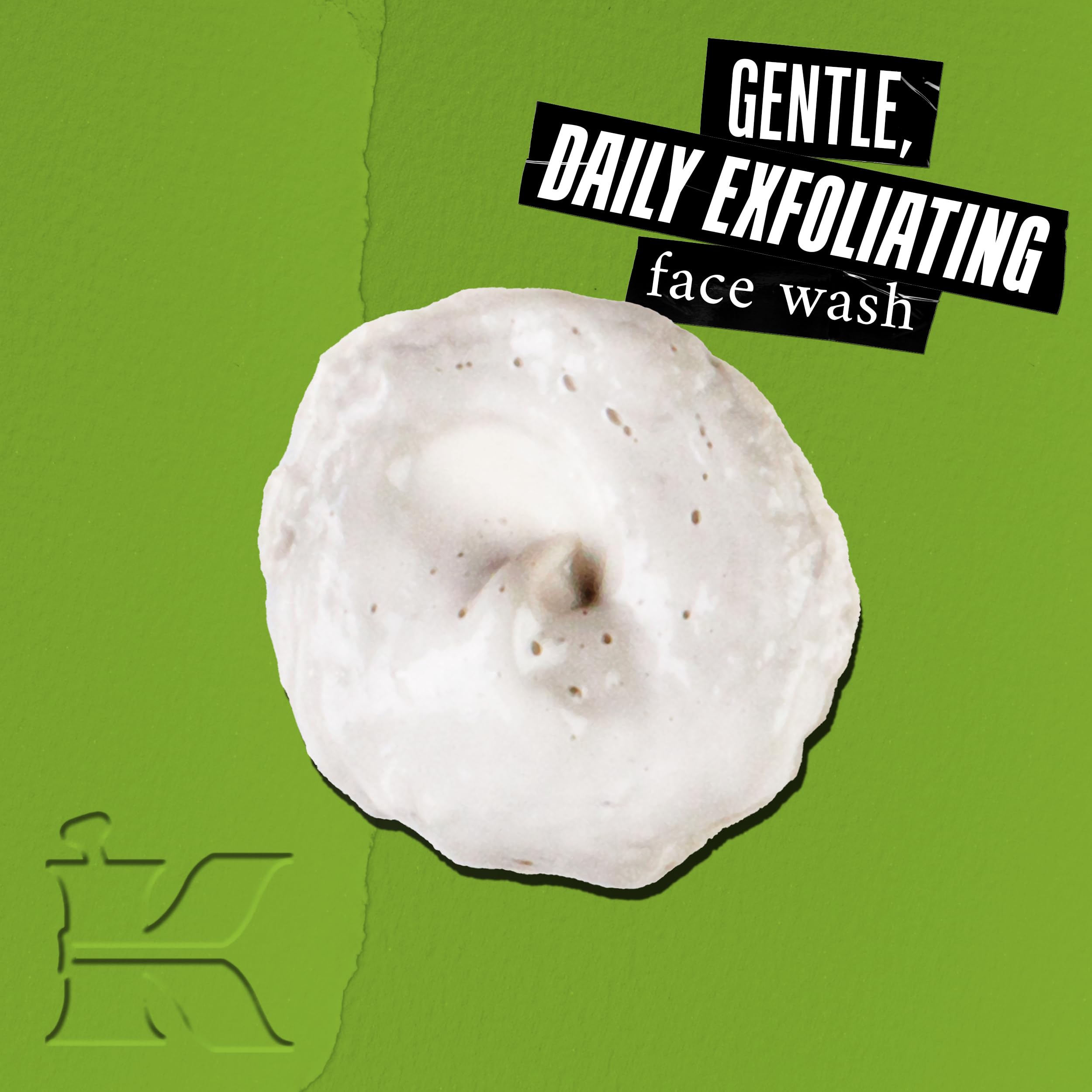 Kiehl's Rare Earth Cleanser foam showing gentle exfoliation.