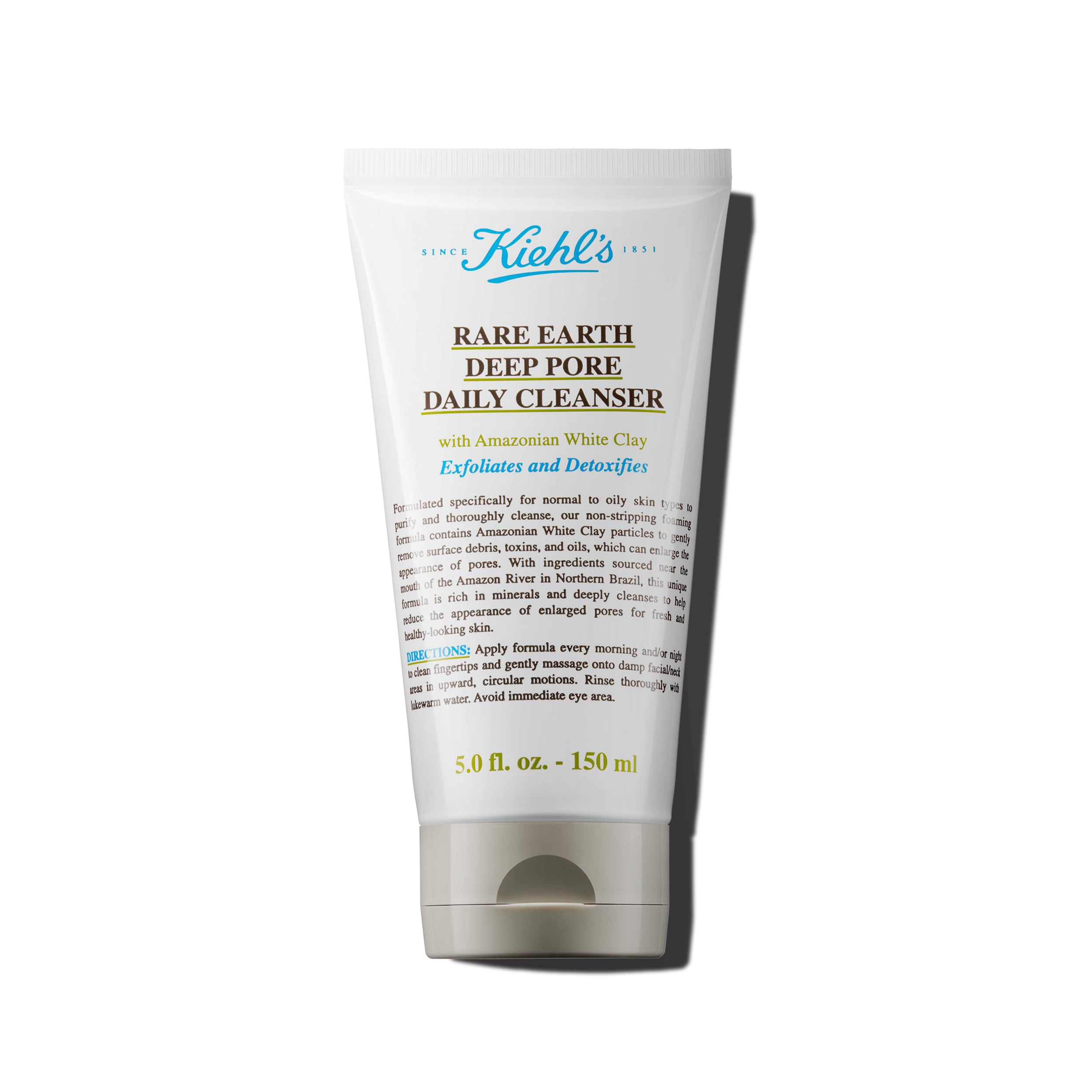 Kiehl's Rare Earth Cleanser bottle, fragrance-free for oil control.