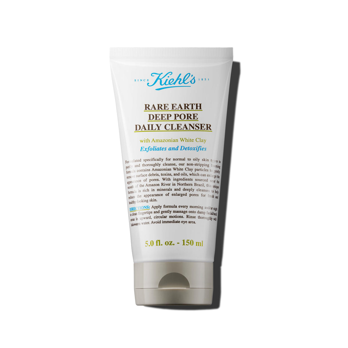Kiehl's Rare Earth Cleanser bottle, fragrance-free for oil control.