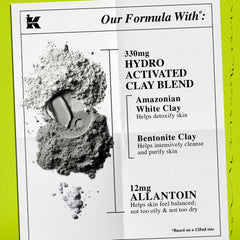 Applying Kiehl's Rare Earth mask in a thin layer on skin.