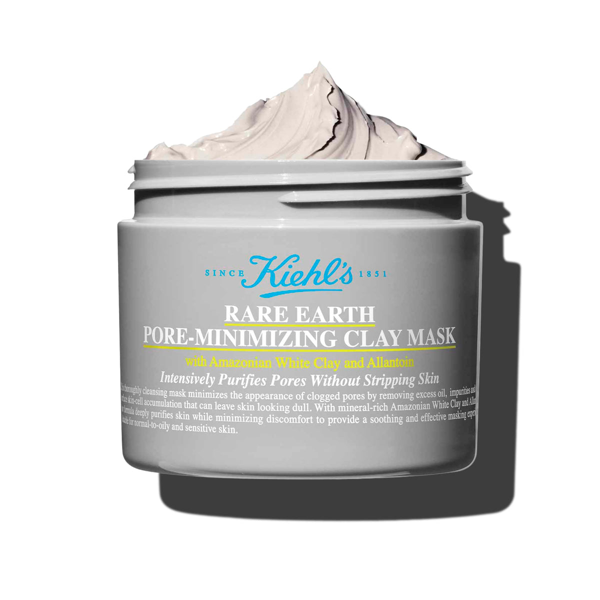 Kiehl's Rare Earth mask with bentonite clay purifies pores.