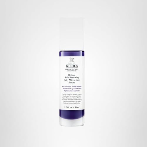 Kiehl's retinol serum box front highlights 1.7 oz size and paraben-free formula