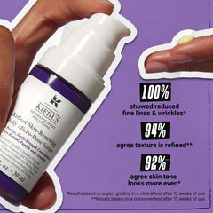 Kiehl's serum applied on cheek shows quick absorption and even tone