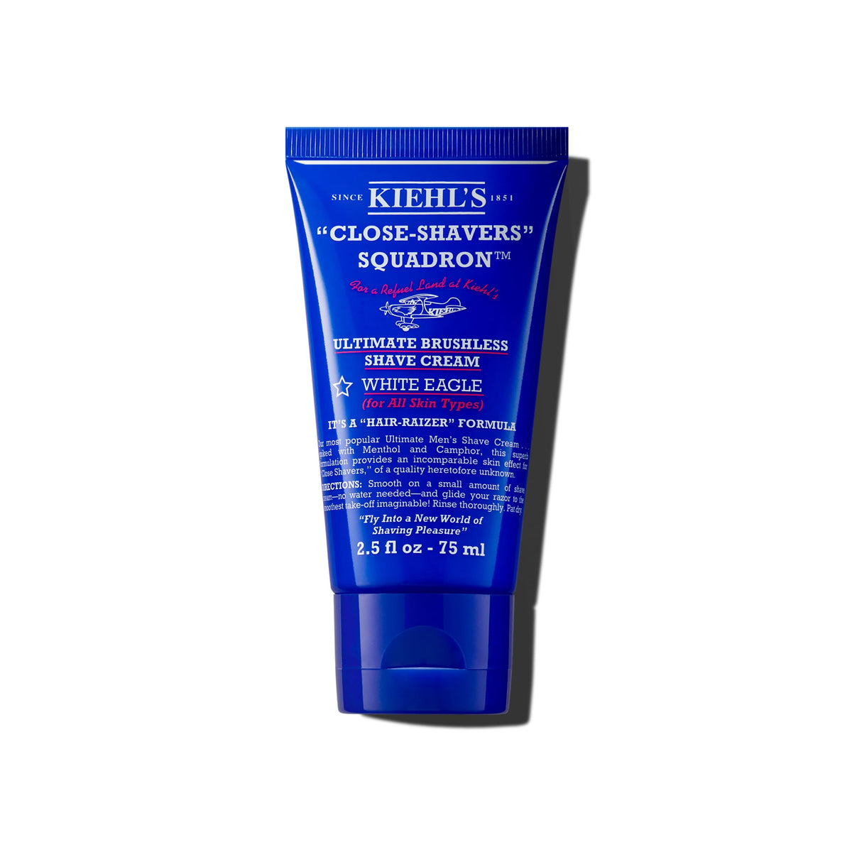 Kiehl's Ultimate Brushless Shave Cream bottle with menthol for a refreshing prep