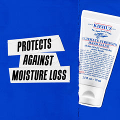 Kiehl's Ultimate Strength Hand Salve smear shows creamy formula ready for application.