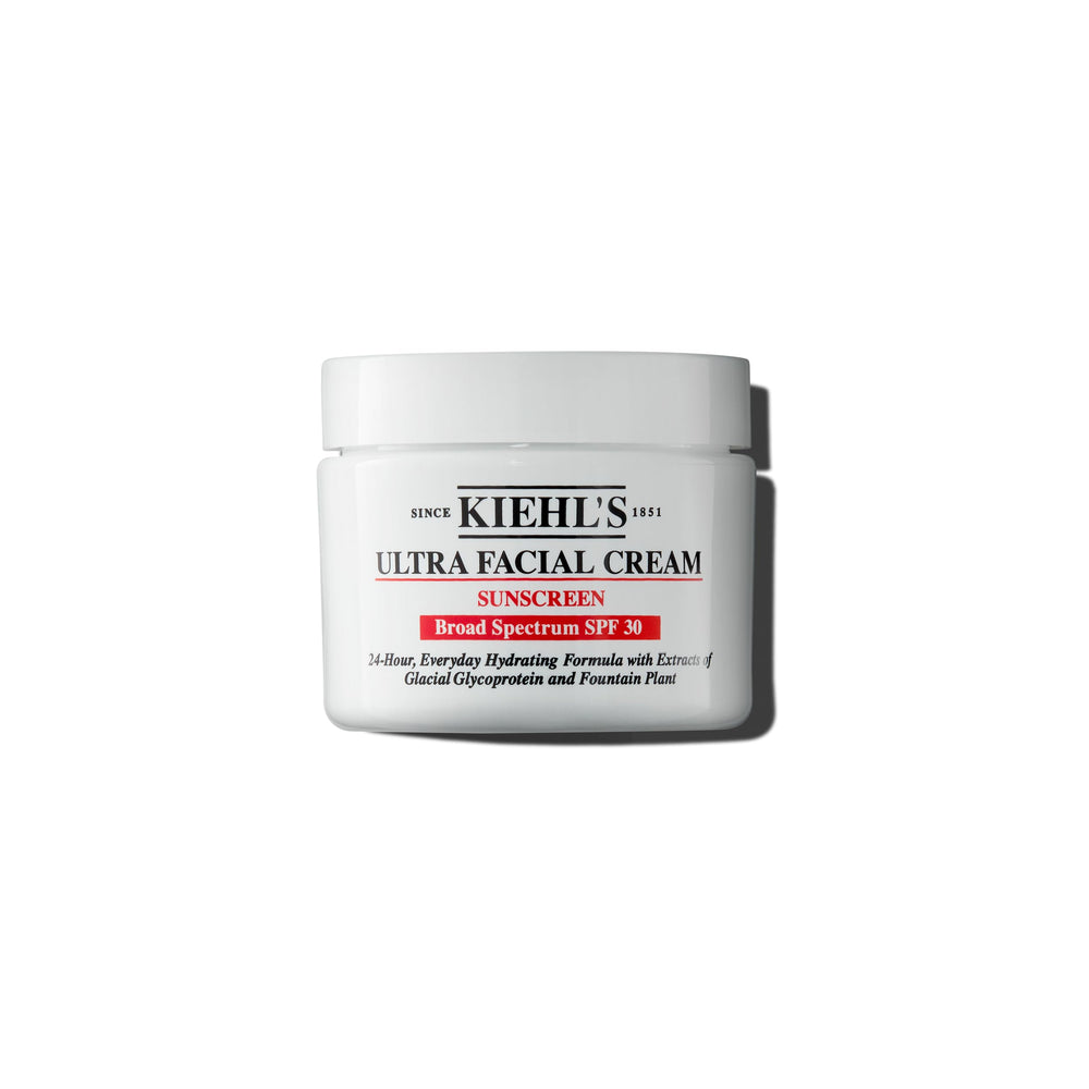 Kiehl's Ultra Facial Cream SPF 30 tube front view showing lightweight hydration for daily use.