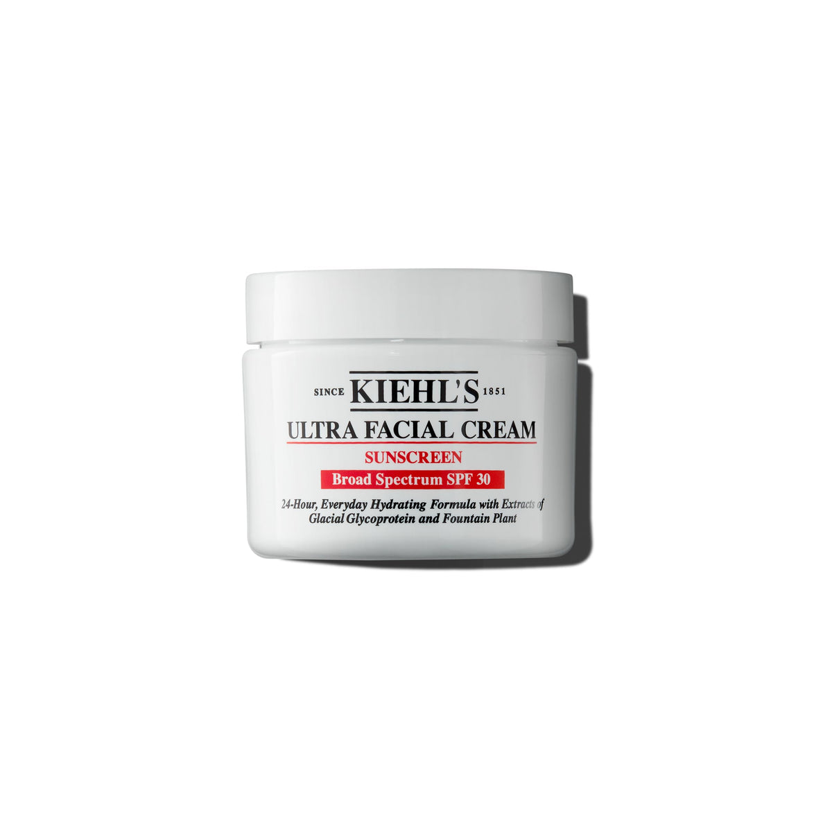 Kiehl's Ultra Facial Cream SPF 30 tube front view showing lightweight hydration for daily use.