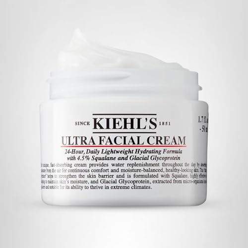 Kiehl's Ultra Facial Cream store display image featuring iconic branding.