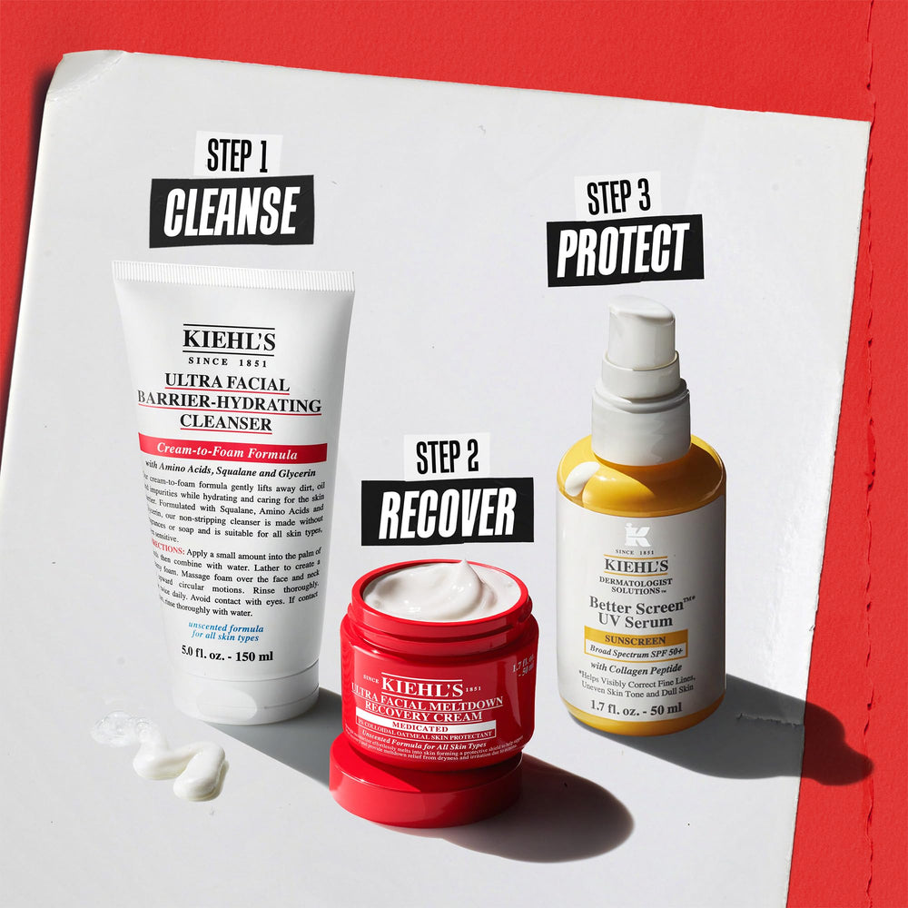 Before-and-after style image suggests barrier repair and hydration