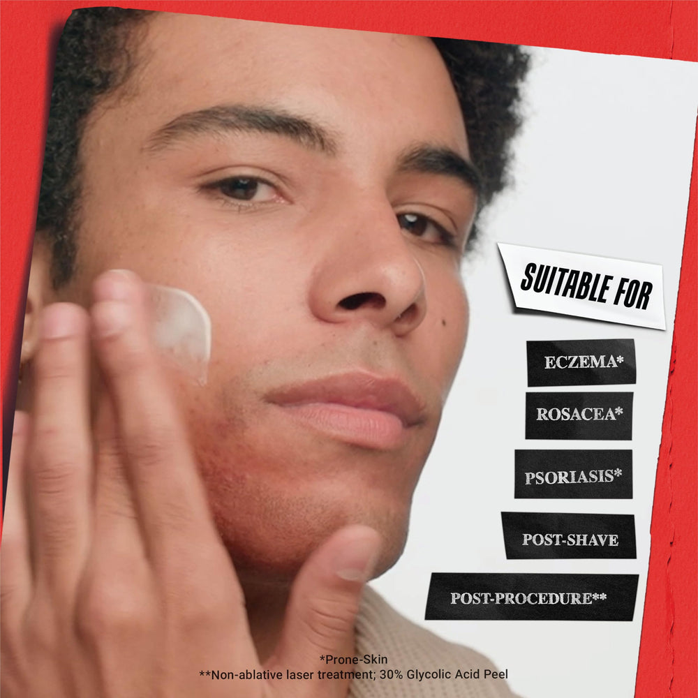 Ingredient highlight emphasizes colloidal oatmeal within the formula