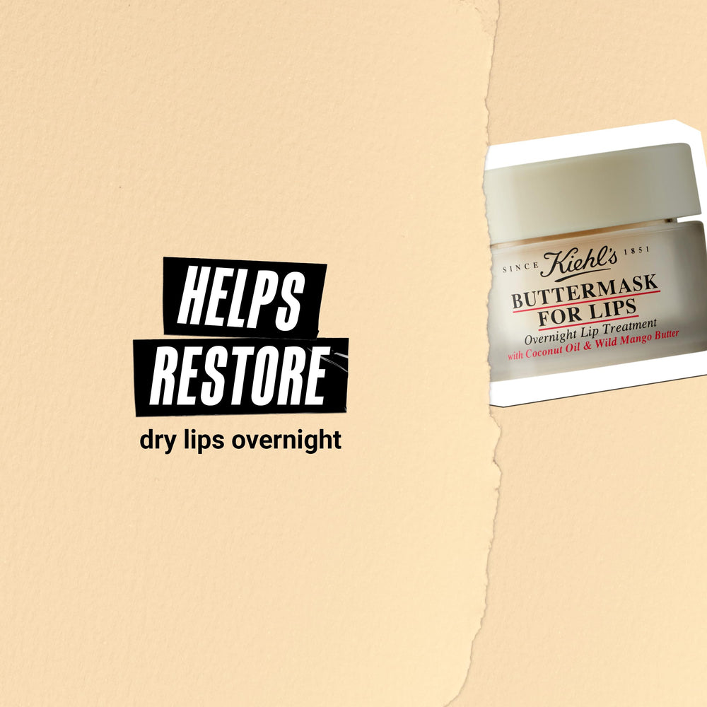 Kiehl's Wild Mango Butter soften focus image emphasizes smoothing lips.