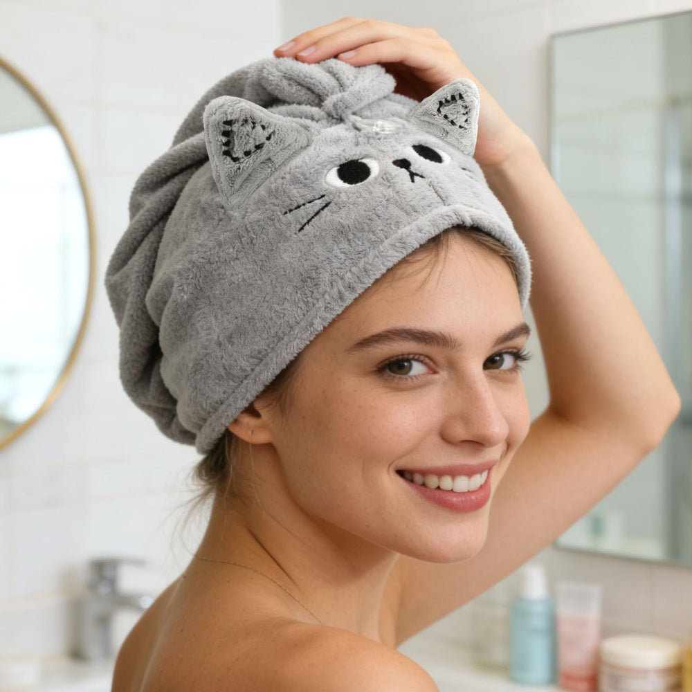KIGOTWIN pack de dos toallas rosa y gris, práctico para familias.