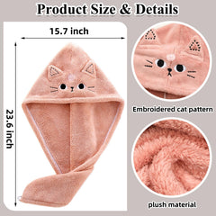 KIGOTWIN turbante microfibra para cabello de niños, diseño gatito.