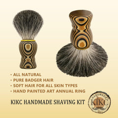 KIKC soft bristle brush improves lathering with soaps, creams, or gels.