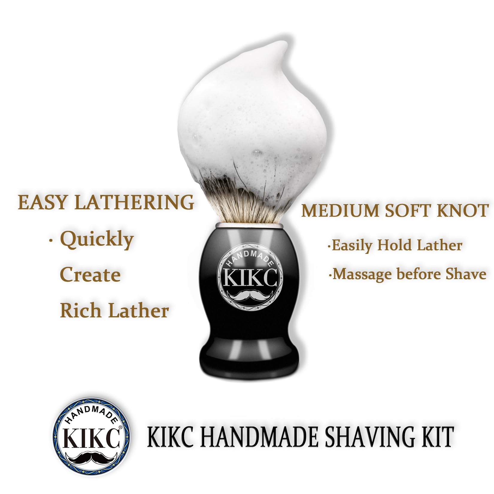KIKC soft bristle for gentle exfoliation and smooth shave