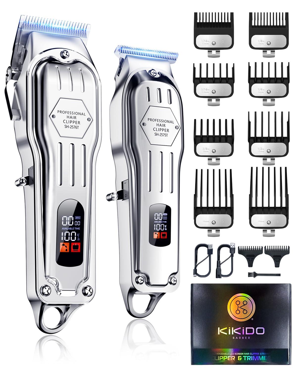 KIKIDO hair clippers cordless with LED display enabling on-the-go grooming