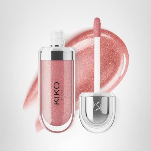 Kiko Milano 3D Hydra Brillo Labial empaque metalizado y moderno.