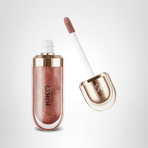 KIKO Milano Brillo labial 3D, estuche rosado-oro para un regalo elegante.