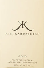 Kim Kardashian Gold EDP bottle side view highlighting sleek design for evening wear.