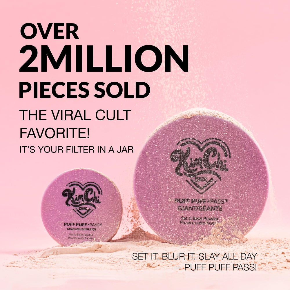 Kimchi Chic Banana-tone loose powder swatch on skin for even tone.