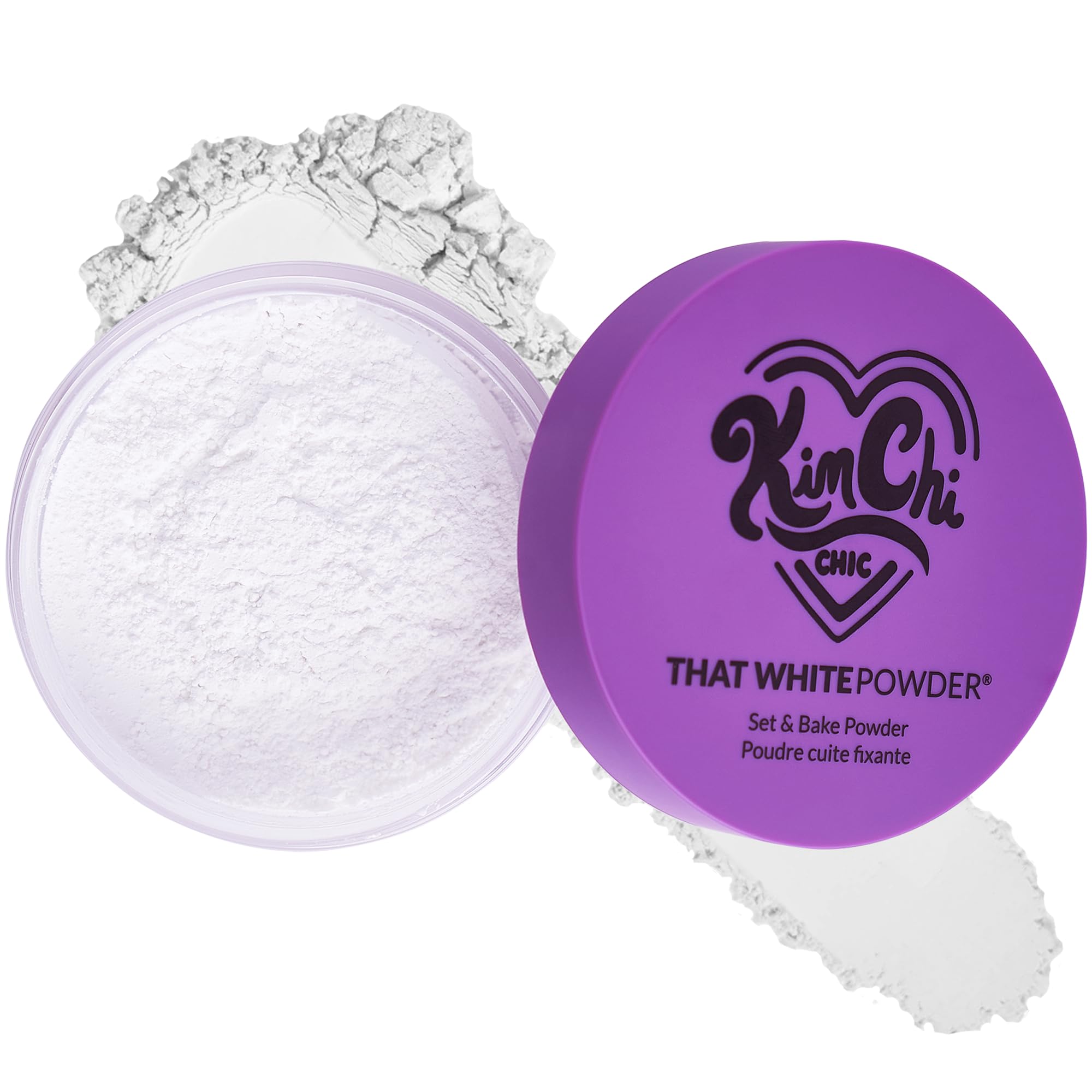 KimChiChic Beauty That WhitePowder front-jar for a soft, blurring finish.