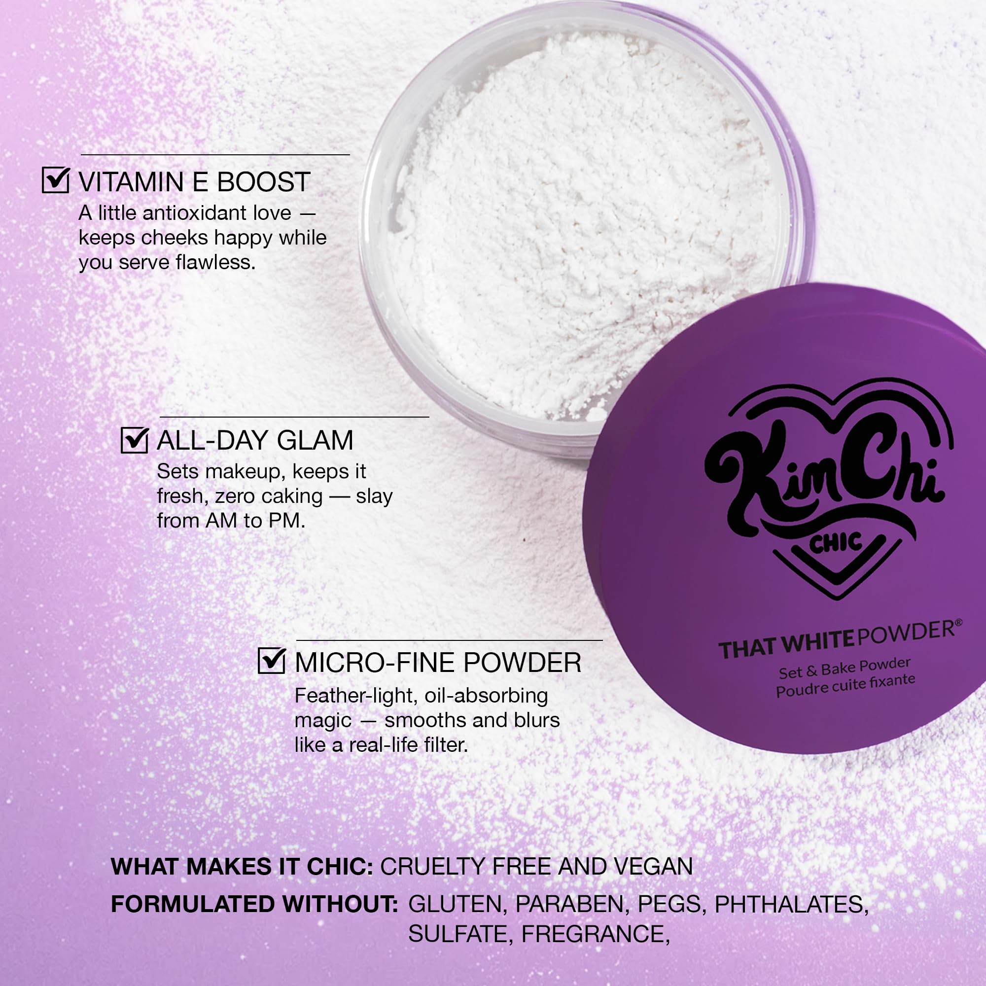KimChiChic matte finish enhances photos with a soft focus on facial features.