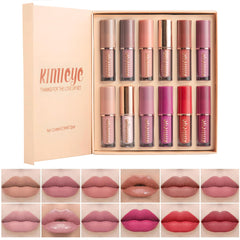 KIMIEYE 12pc velvet matte lipsticks set for all-day wear