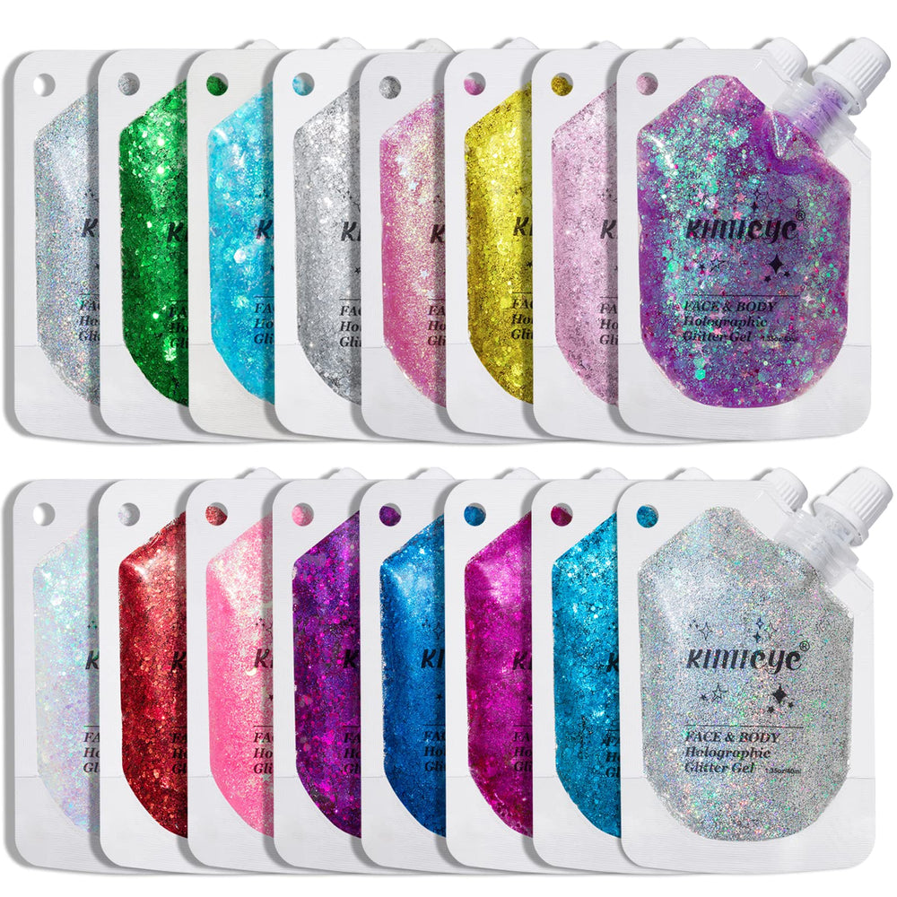 KIMIEYE gel holográfico para cabello, acentúa peinados con destellos iridiscentes.