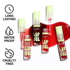 KIMIEYE Glow Lip Oil Set A apply close-up shows glossy, non-greasy finish.